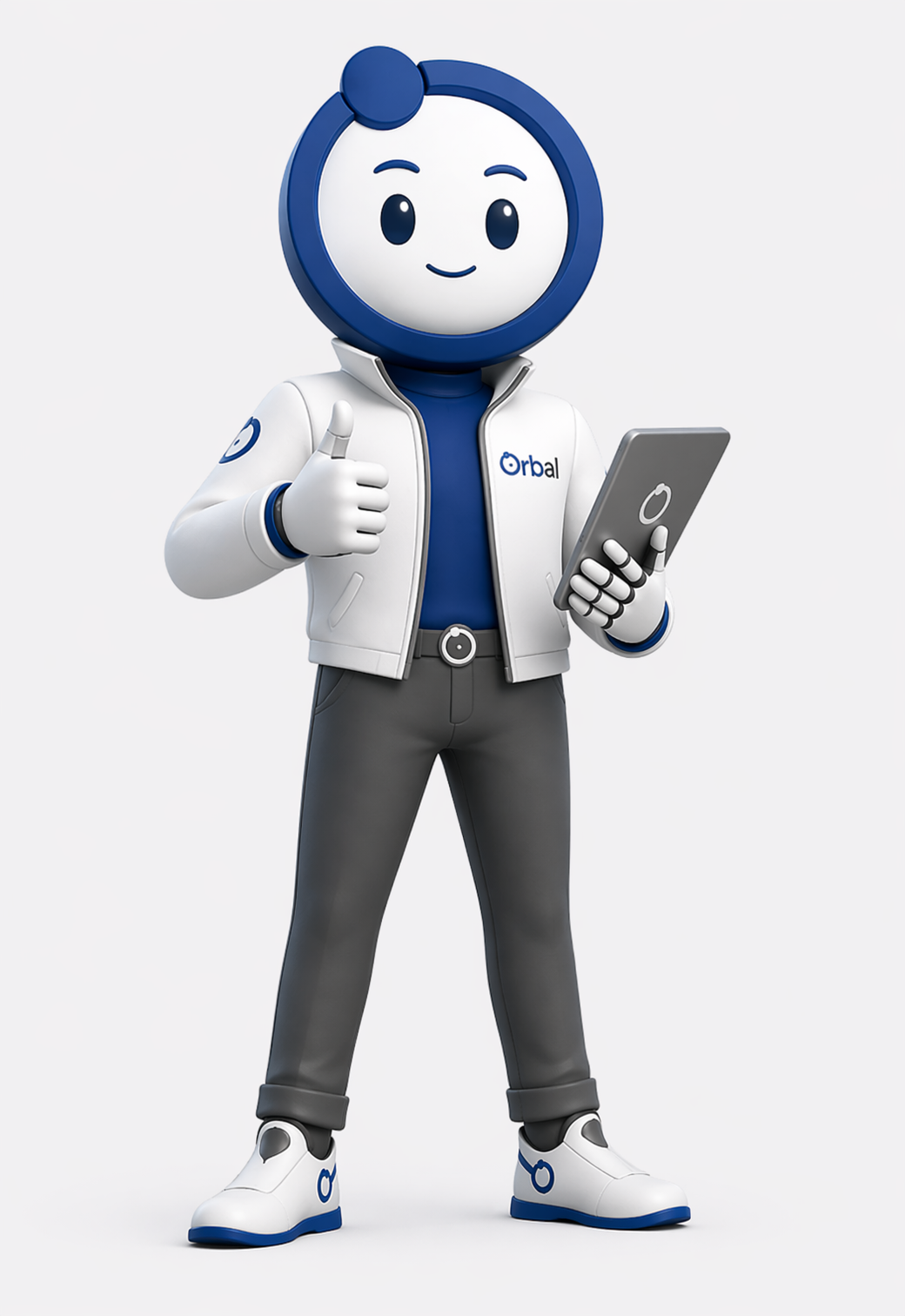 Orbie, the Orbal mascot, giving the team a thumbs up